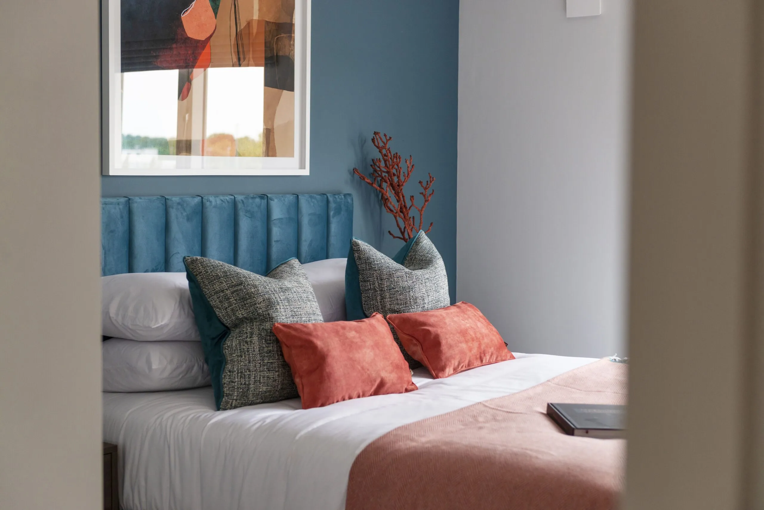 northern cross pillows on bed