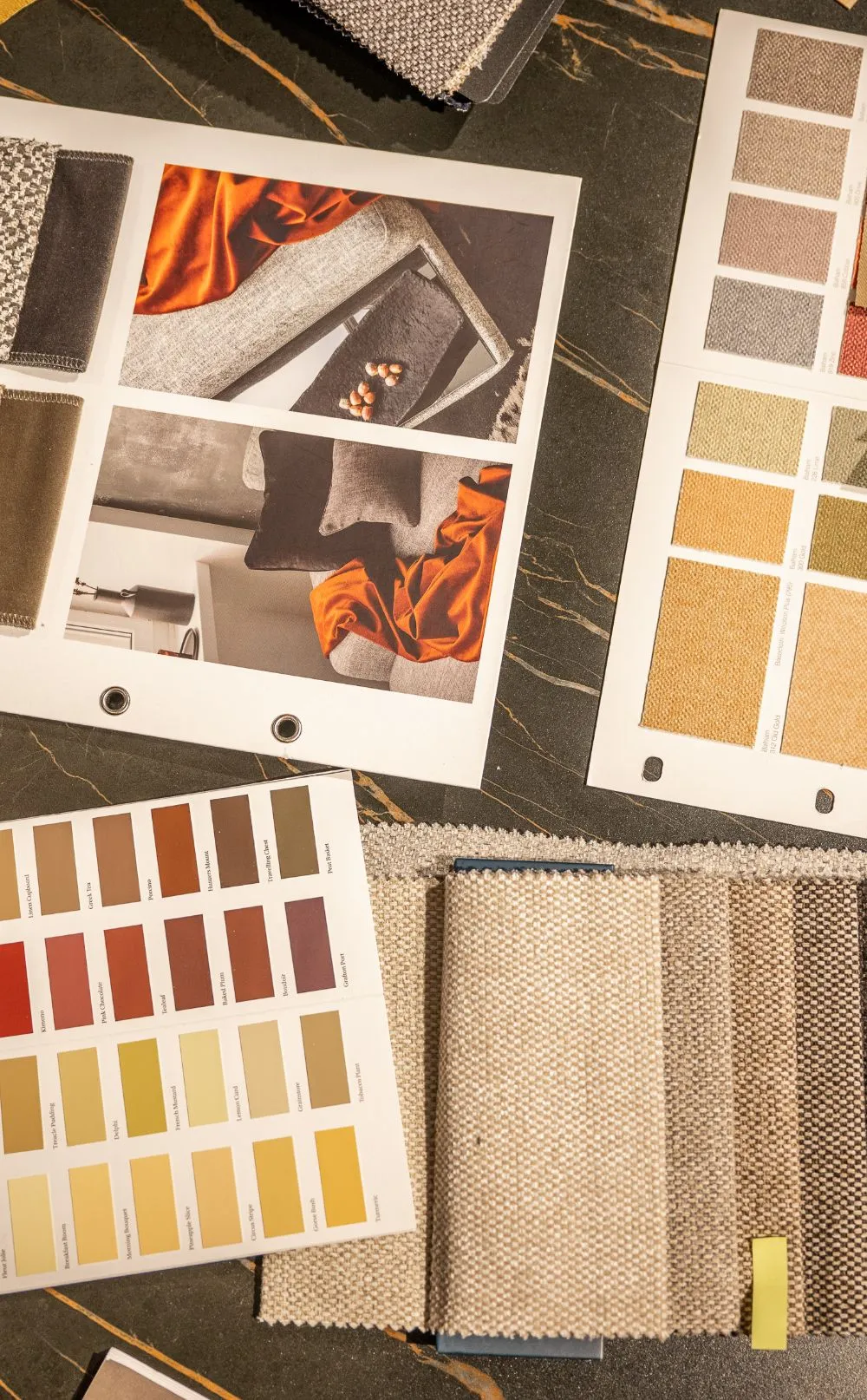 comparing colour shades from card and cloth