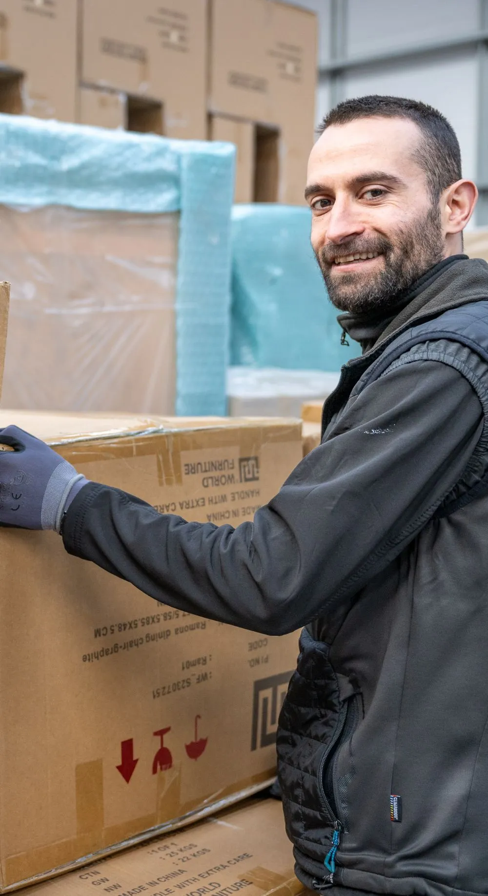 smiling delivery man