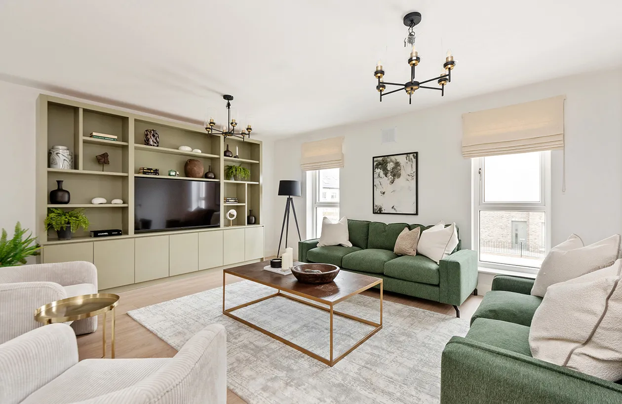 showhouse green couches